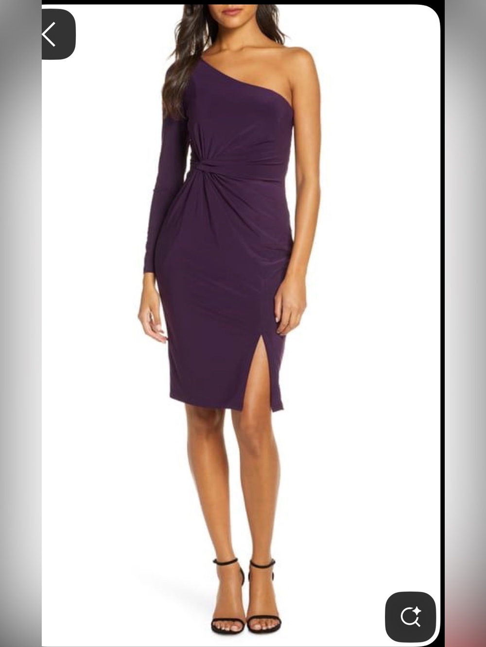 NWOT Vince Camuto One-Shoulder Purple Draped Evening Dress